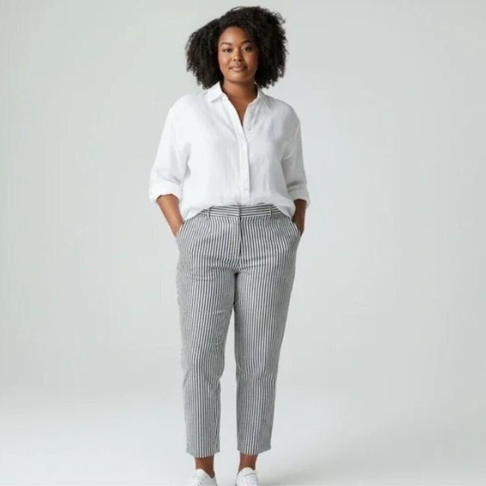 Banana Republic - Logan Stripe Linen Pant - 0 - Sri Lanka